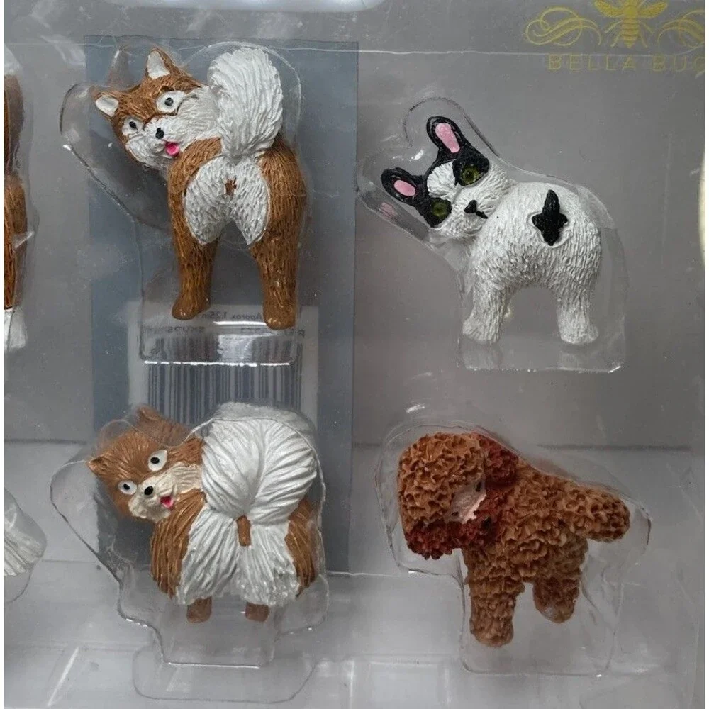 NIB Bella Bug Dog Butt Refrigerator Magnets Set of 6